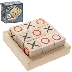 Retro Wooden Noughts and Crosses Pack 10cm